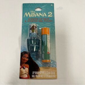 Disney Moana 2 Citrus Scented Lip Balm .12oz Hibiscus Scented Nail Polish .13oz